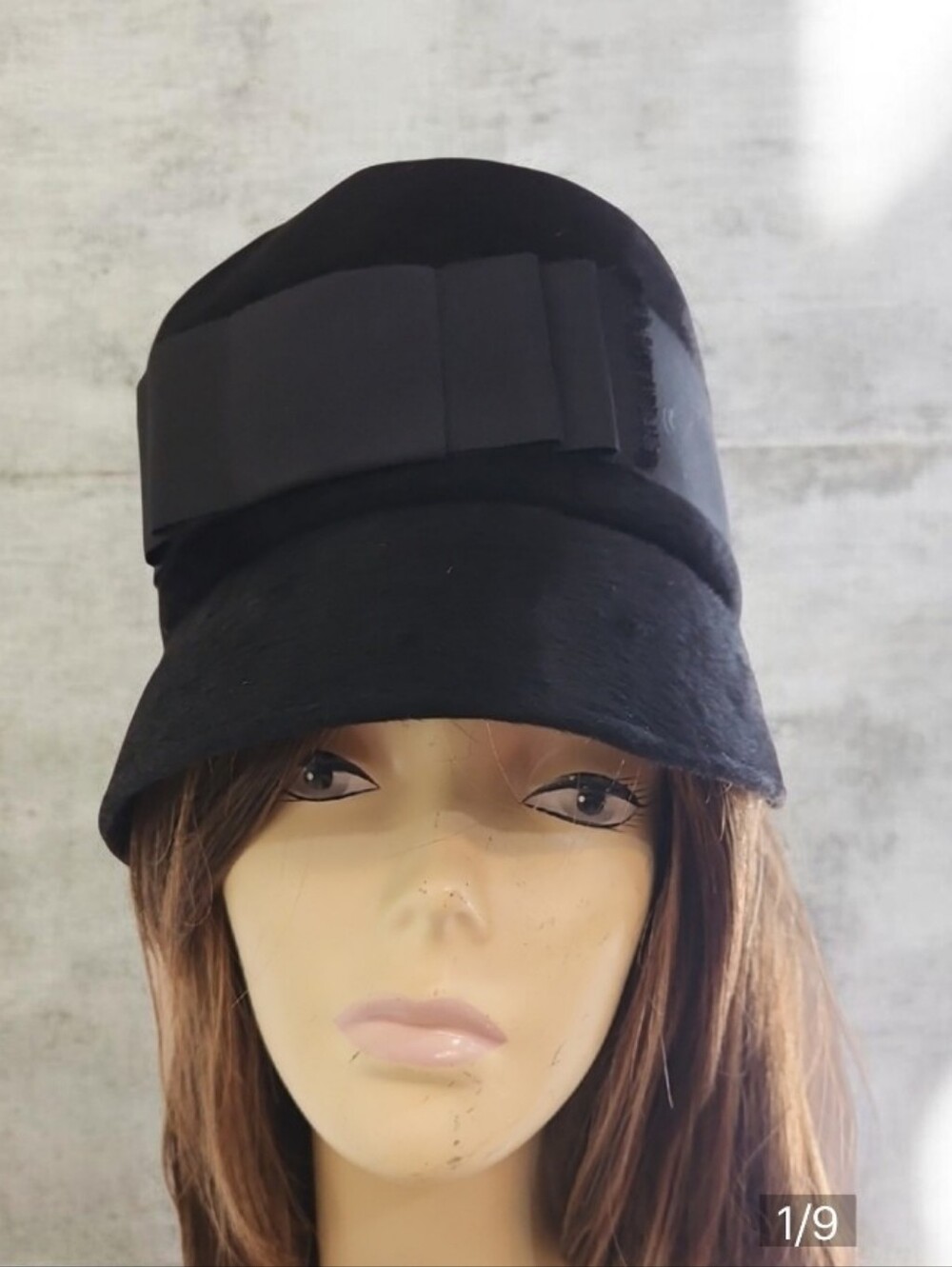 BLACK‎ VERA WHISTLER BUCKET CLOCHE HAT MADE IN ITALY